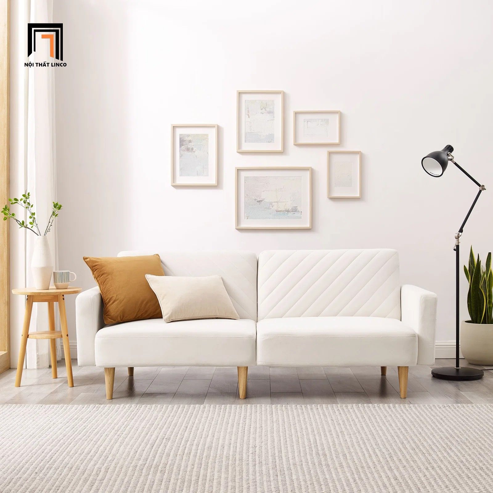 Sofa giường thông minh hiện đại GB46 Erdan 1m9 vải nhung nỉ