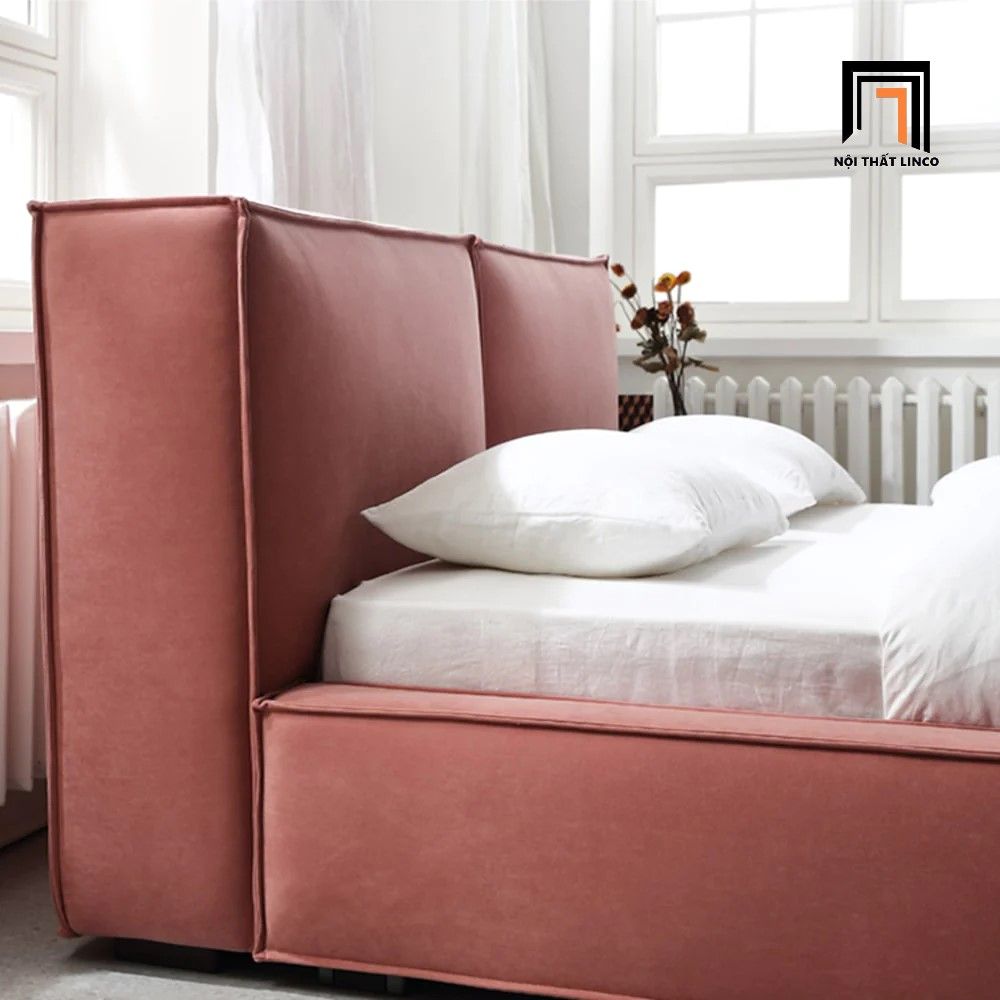 Giường ngủ hiện đại cho chung cư GN39 Ellia 1m6 x 2m bọc nỉ