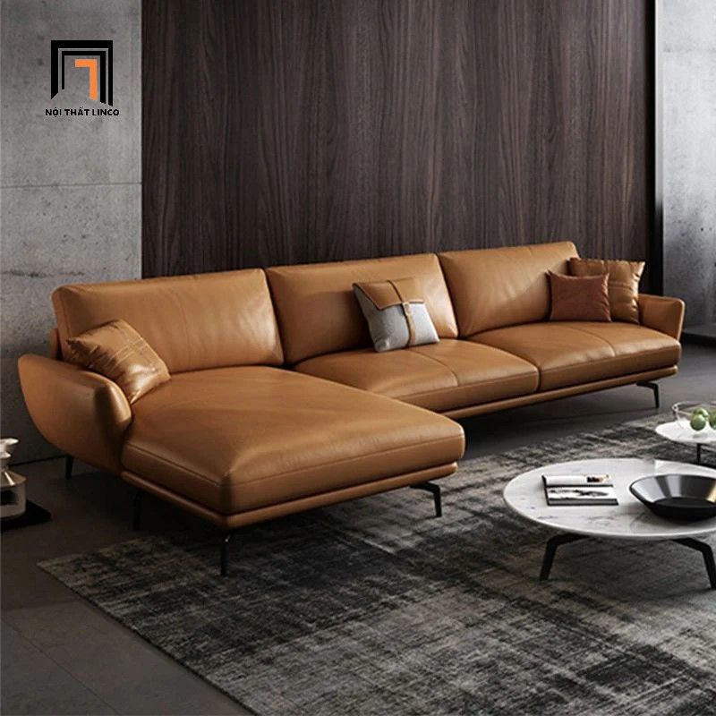Ghế sofa góc L da công nghiệp 2m4 x 1m6 GT187 Tonos sang trọng