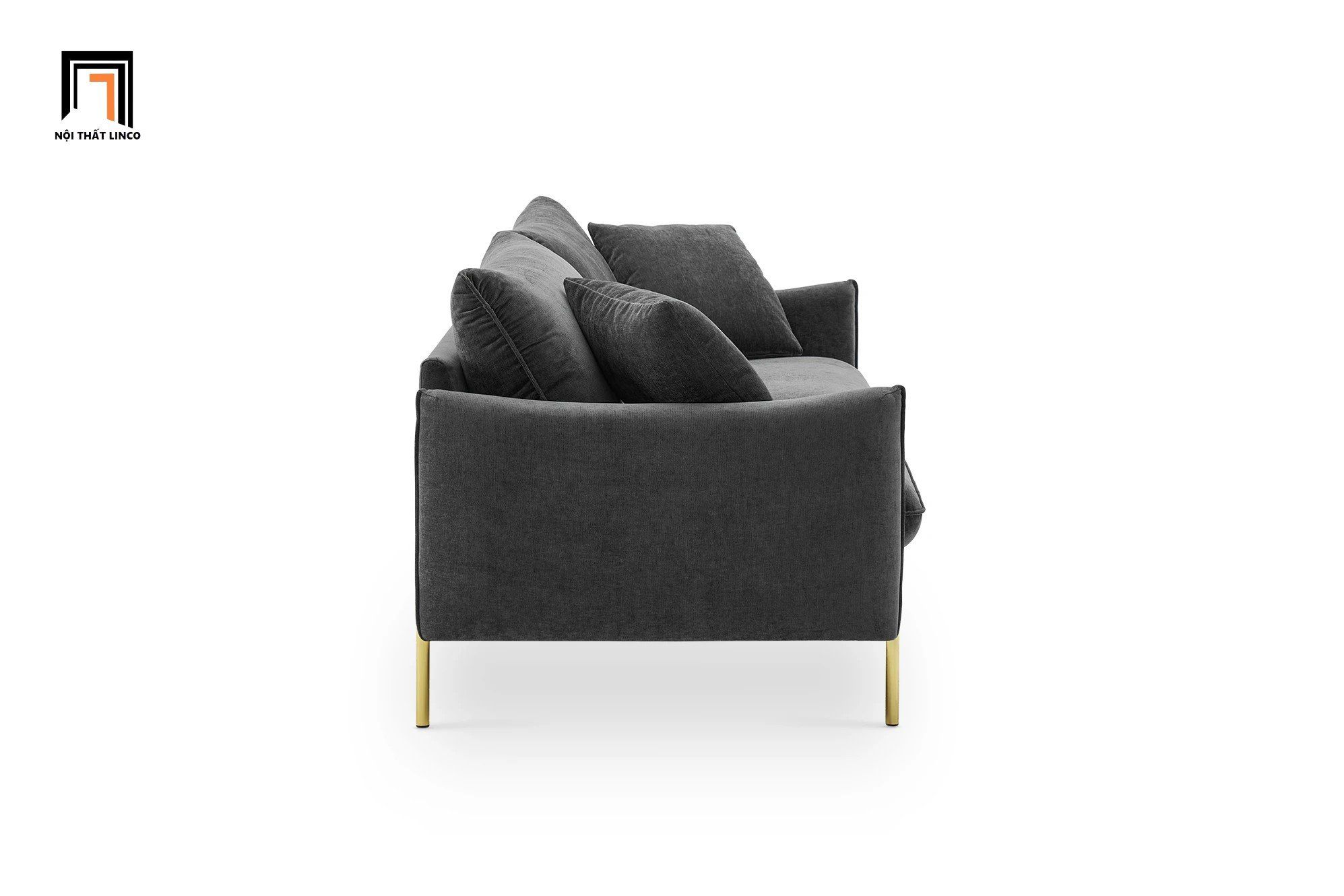 Ghế sofa băng vải nỉ màu than đen BT326 Verona dài 1m9 giá rẻ