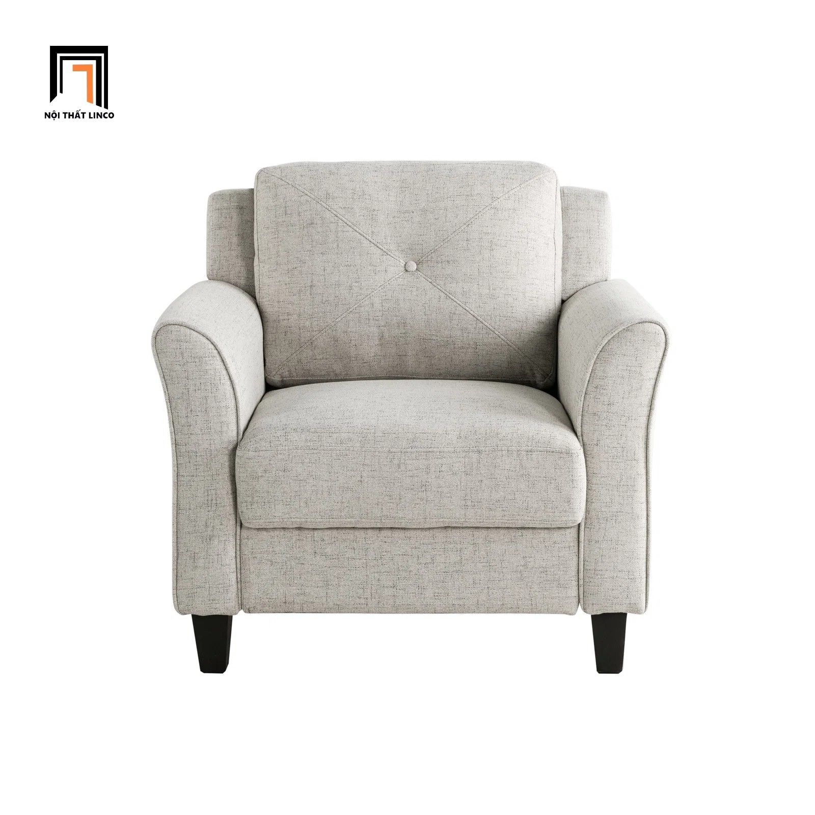 Ghế sofa đơn thư giãn giá rẻ DT114 Lourdez màu xám trắng