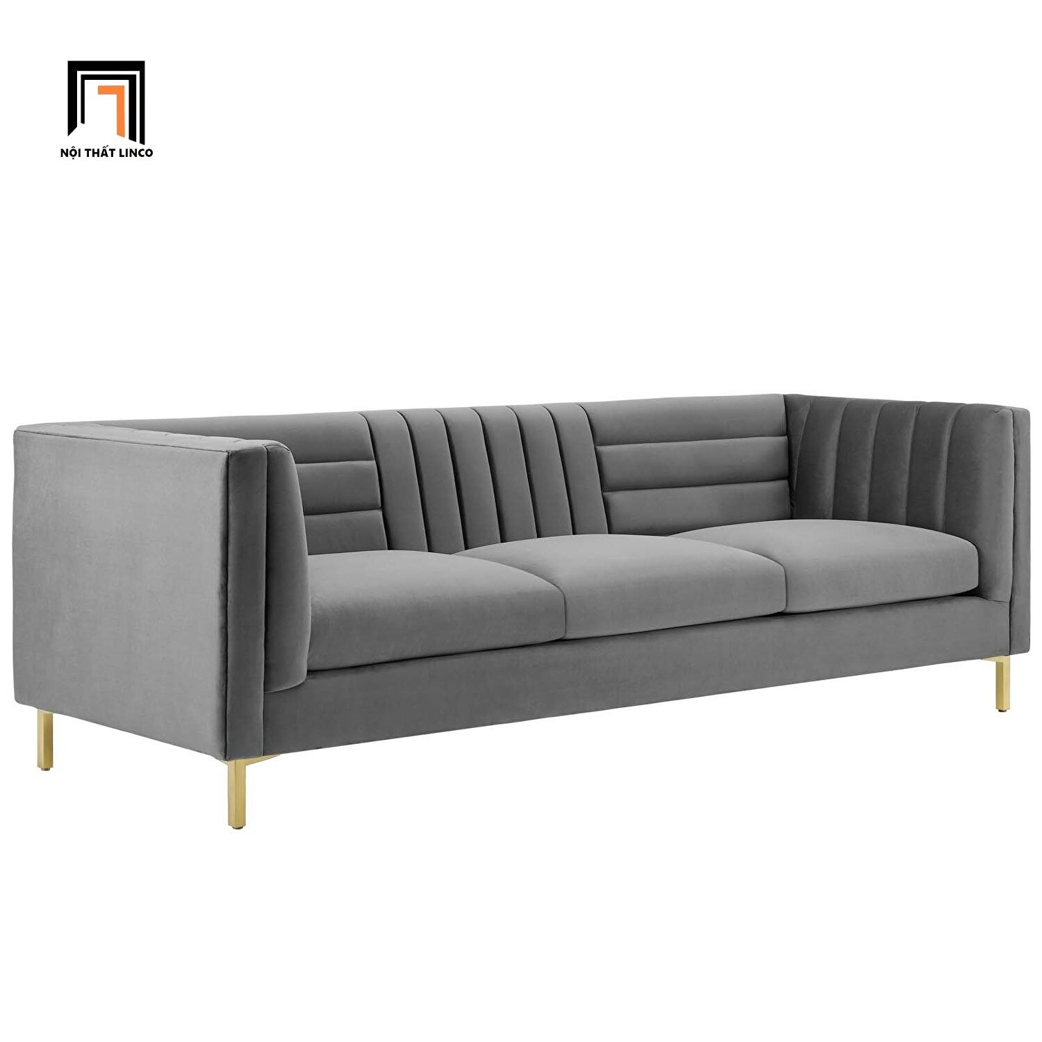 Ghế sofa văng BT104 Ingen dài 2m2 vải nhung màu xanh dương