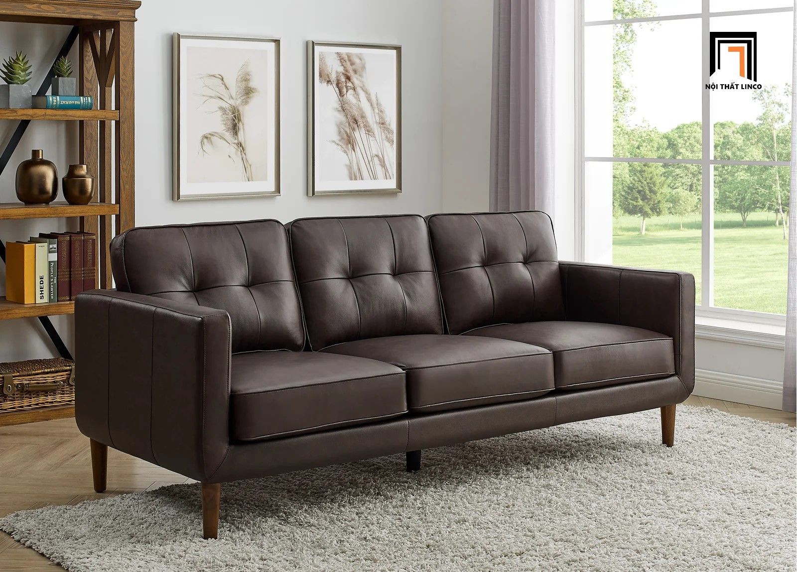 Ghế sofa băng 3 chỗ ngồi BT73 Canape dài 2m da giả