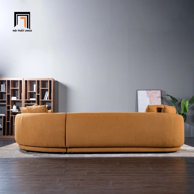 Ghế sofa góc cong vải nhung GT253 Ahitana 2m4 x 2m4 màu cam