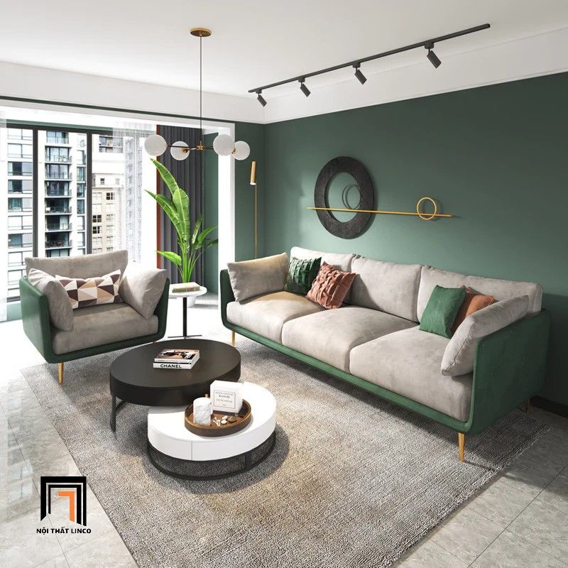 Ghế sofa băng bọc da công nghiệp BT66 Cornuda dài 2m15
