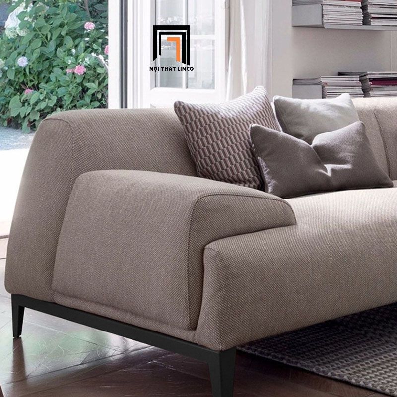 Ghế sofa băng vải nỉ xám lông chuột BT287 Bonny 2m4 cao cấp
