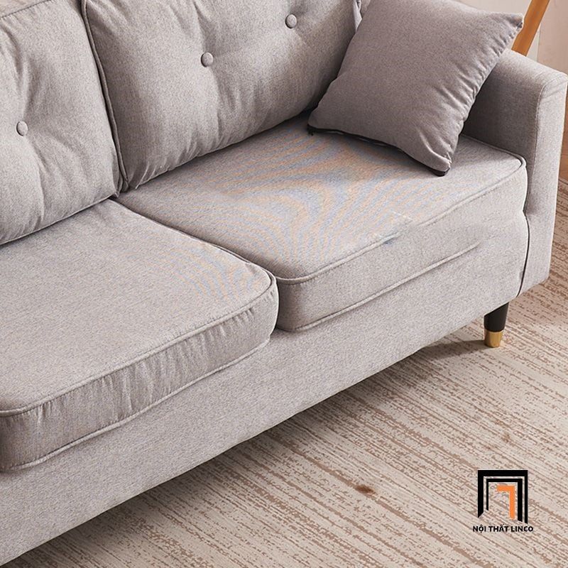 Ghế sofa băng vải nỉ đẹp BT303 Klatovy dài 2m2 màu xám ghi
