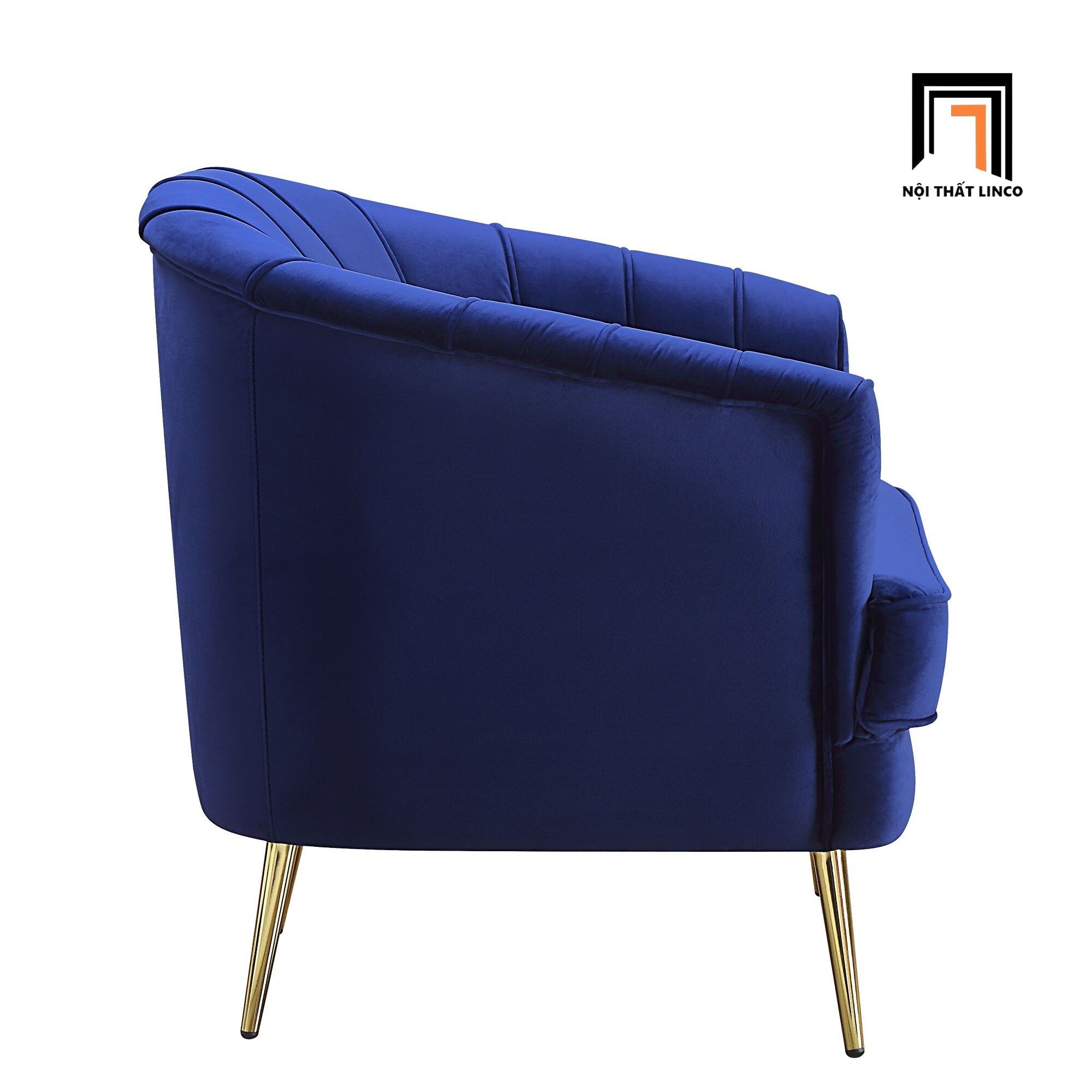 Set ghế sofa trang trí đẹp KT45 Eivor xanh đậm vải nhung