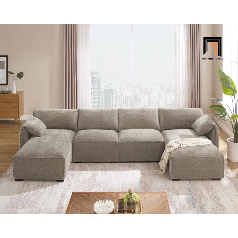 Set ghế sofa U phòng khách thư giãn UT28 Dermott 3m2 giá rẻ