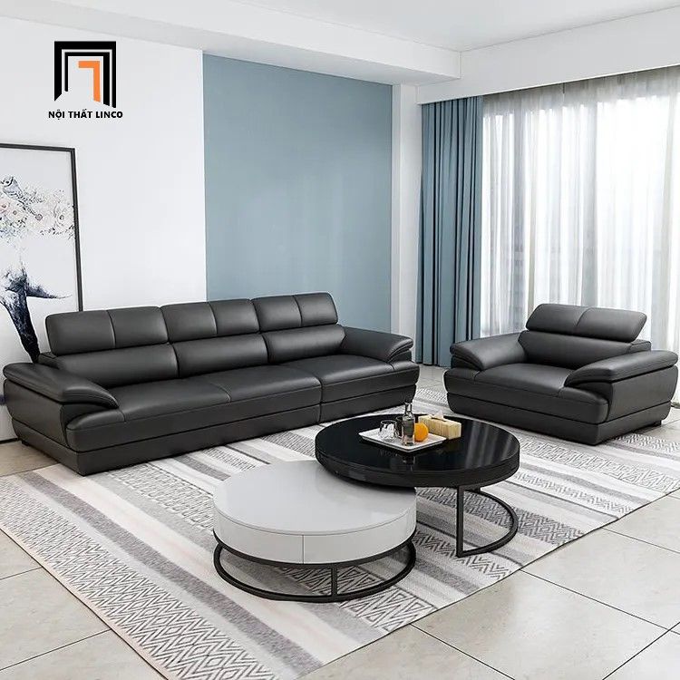Bộ ghế sofa góc L sang trong GT57 Zeglo 3m2 x 1m6 da công nghiệp