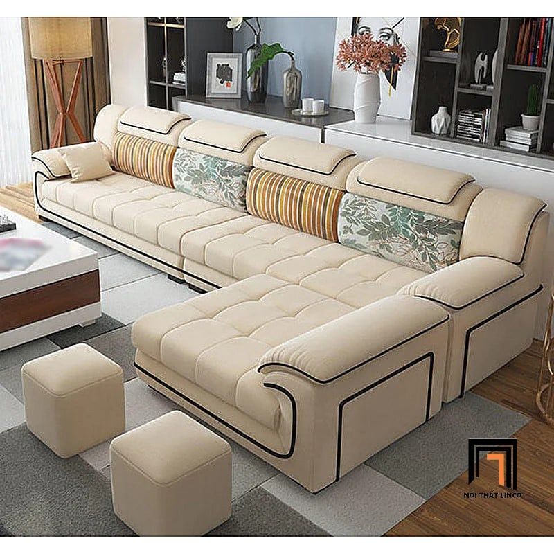 Bộ ghế sofa góc L cao cấp GT120 Placentia 3m6 x 1m75 vải nỉ