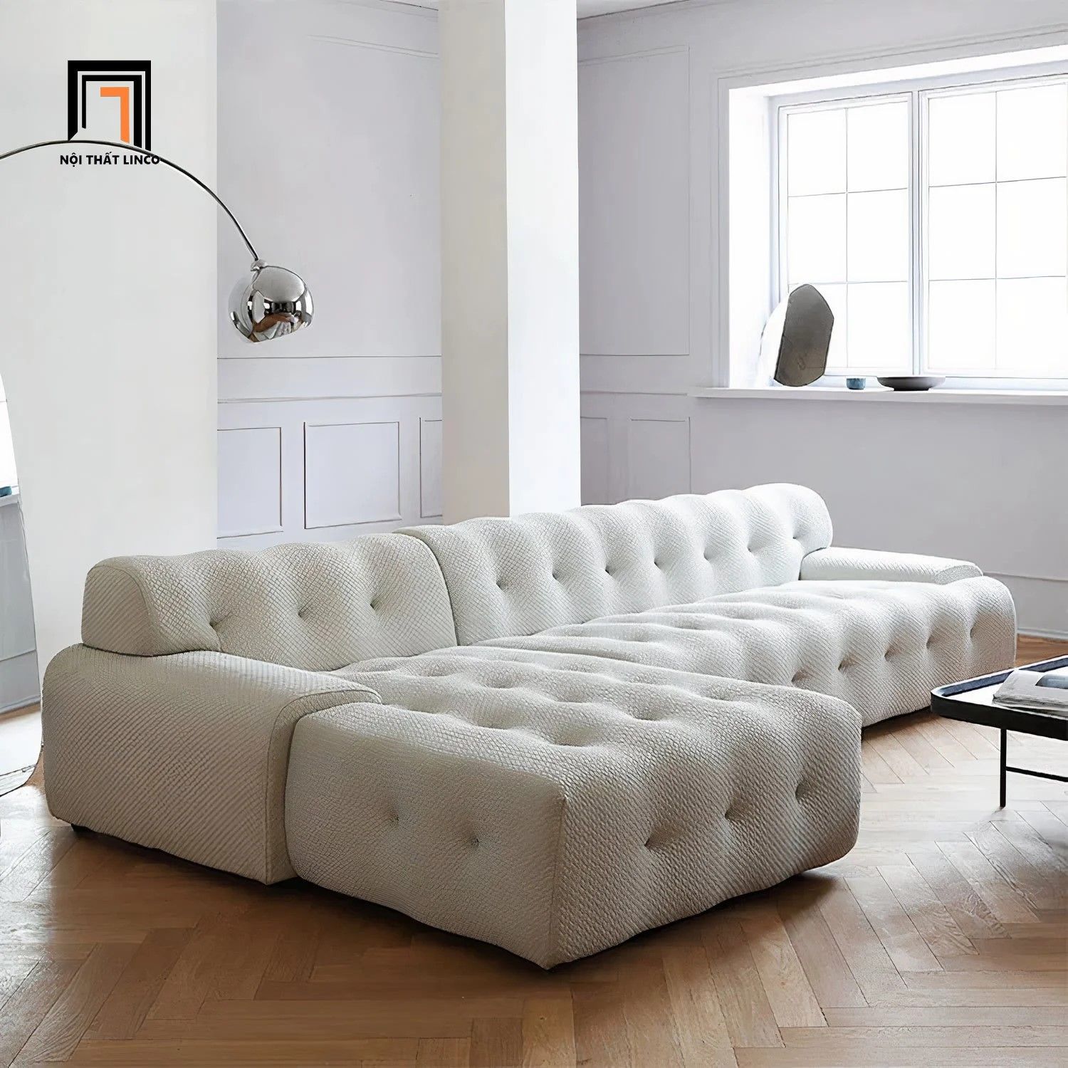 Ghế sofa góc L xinh xắn 2m6 x 1m6 GT197 Leeya cho gia đình