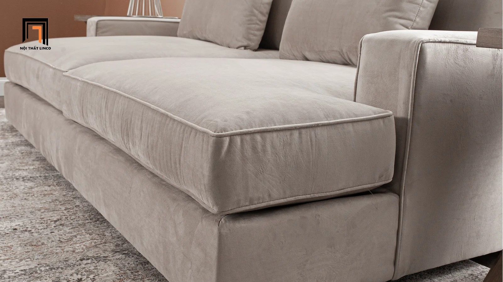 Ghế sofa văng dài 2m2 thư giãn BT50 Bailey vải nhung nỉ