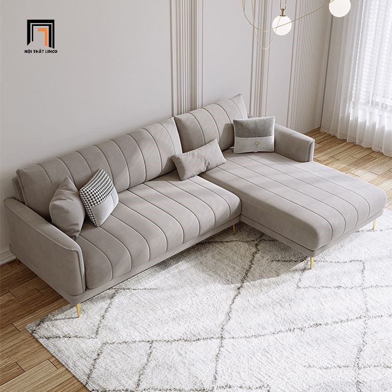 Sofa góc L phòng khách GT207 Forli 2m3 x 1m6 màu xám hiện đại