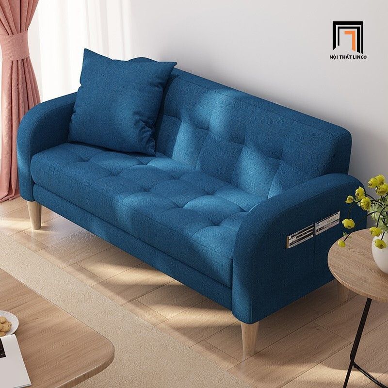Ghế sofa băng nhỏ gọn BT308 Leon 1m6 màu xanh lá vải nỉ đẹp