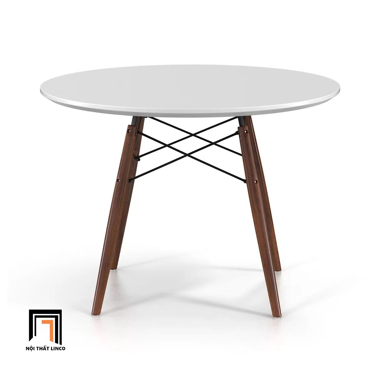 Bộ bàn ăn tròn nhỏ gọn 5-OC4-GCF9-B2 4 ghế nệm da giả Pu