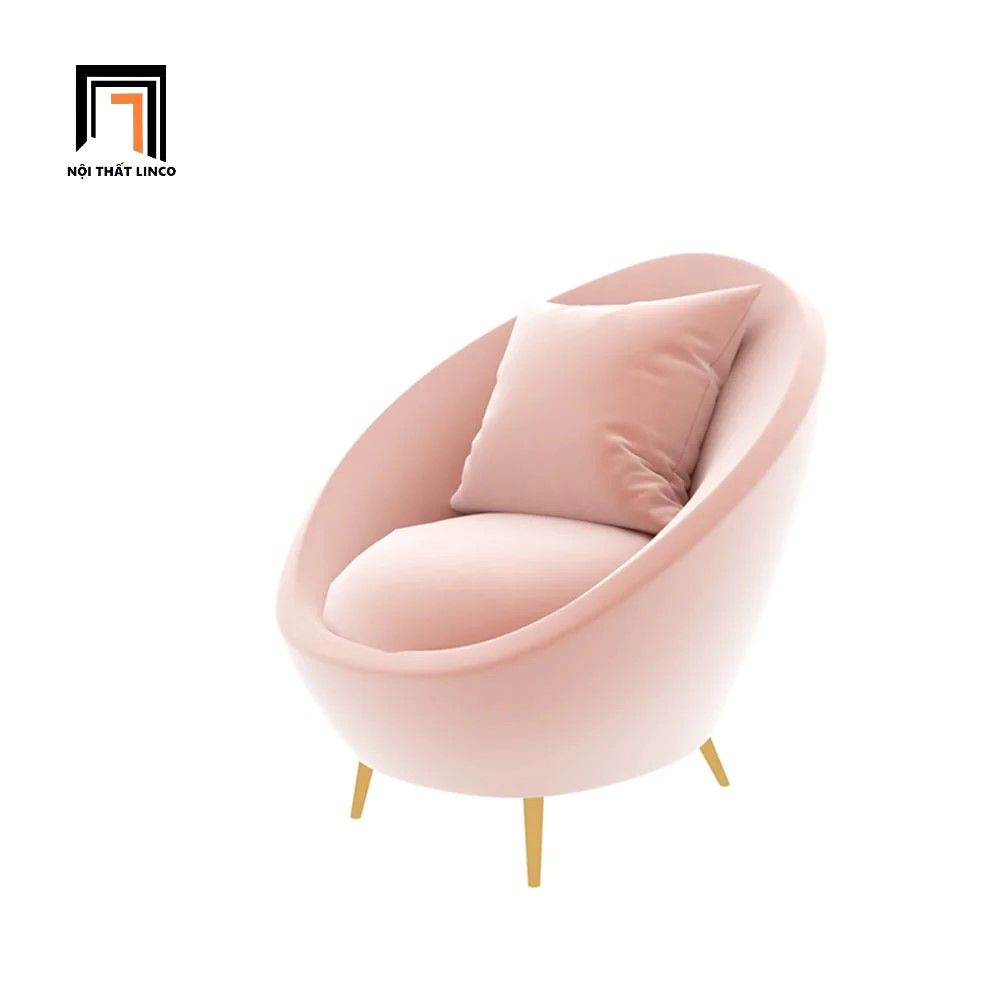 Bộ 2 ghế sofa cong vải nhung nỉ KT57 Simpson màu xanh lá