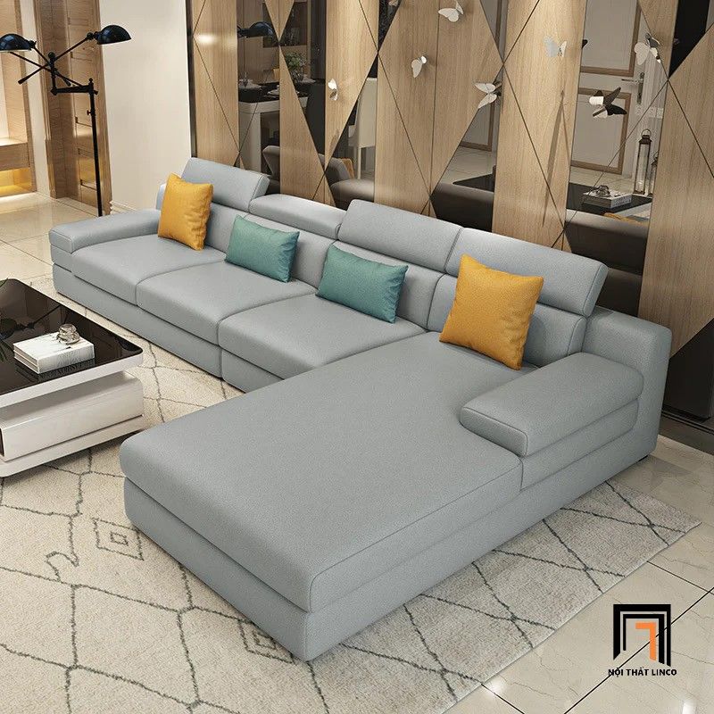 Ghế sofa góc L 3m2 x 1m8 vải nỉ GT108 Garcia cho gia đình lớn