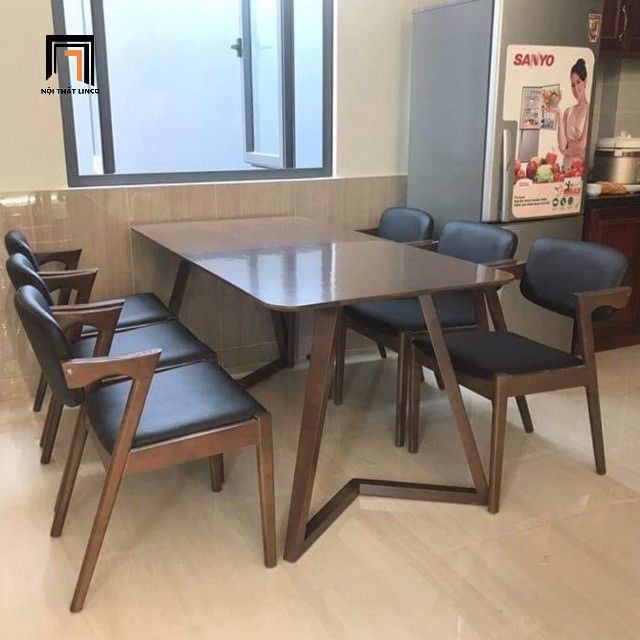 Bộ bàn ghế ăn cho căn hộ chung cư 15-KH6-G43-B92 6 chỗ ngồi