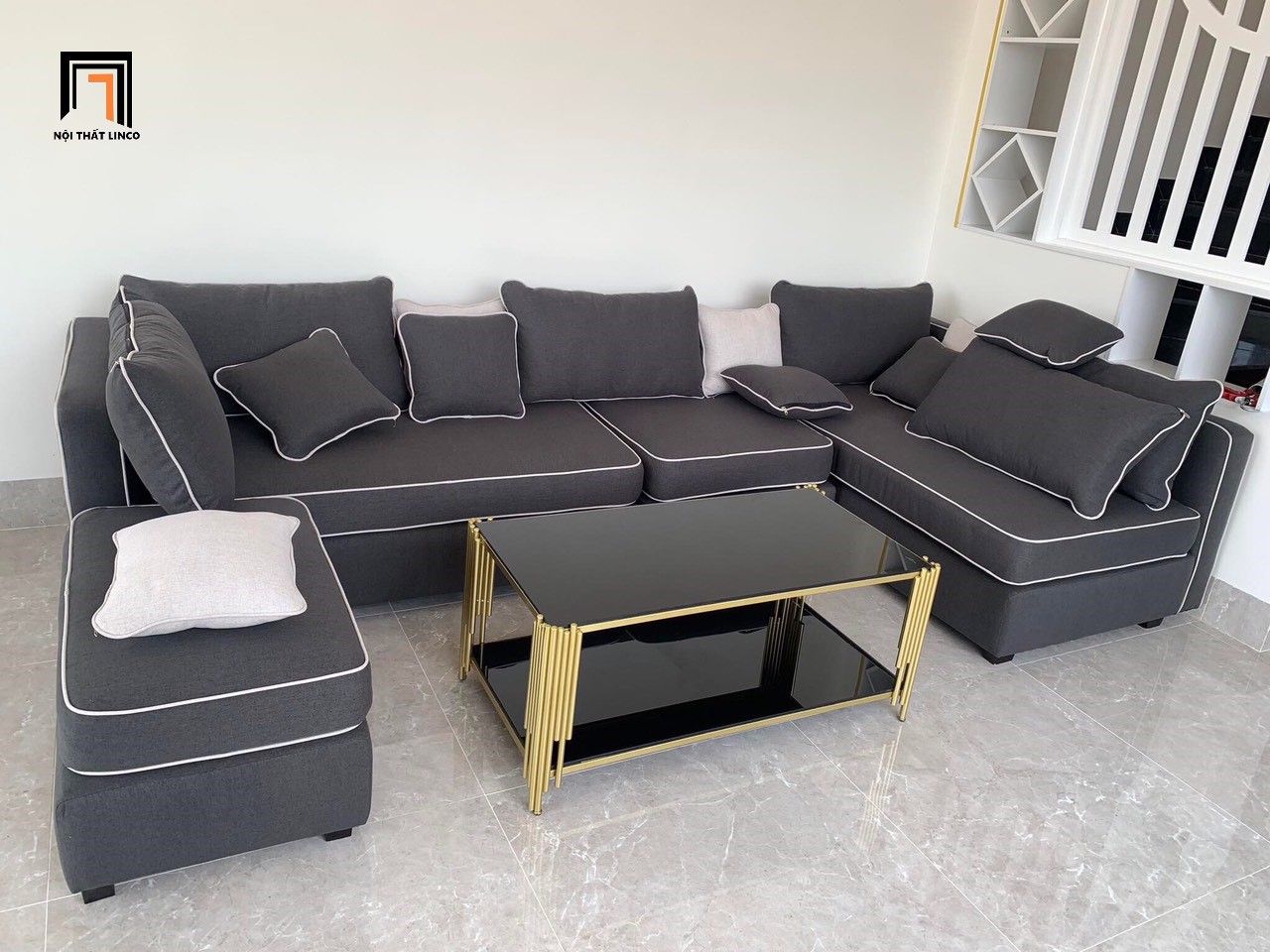 Bộ ghế sofa góc GT43 Normandy 3m1 x 1m6 cho gia đình