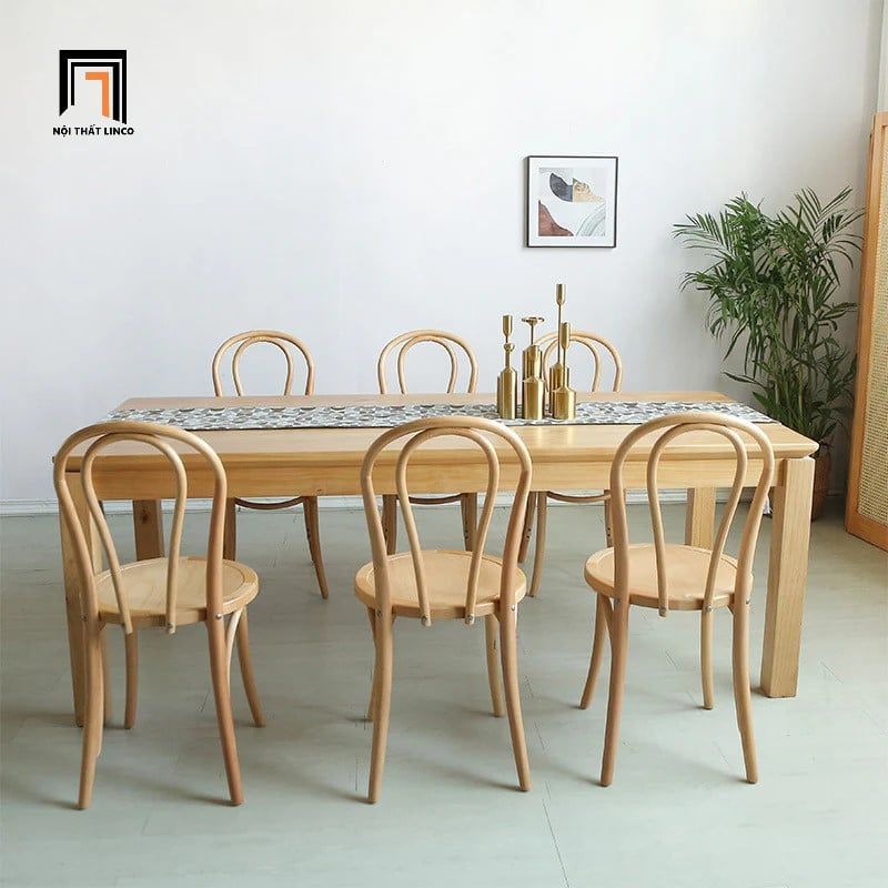 Set bàn ghế ăn gỗ ash 28-KH6-G55-B108 cho gia đình sang trọng
