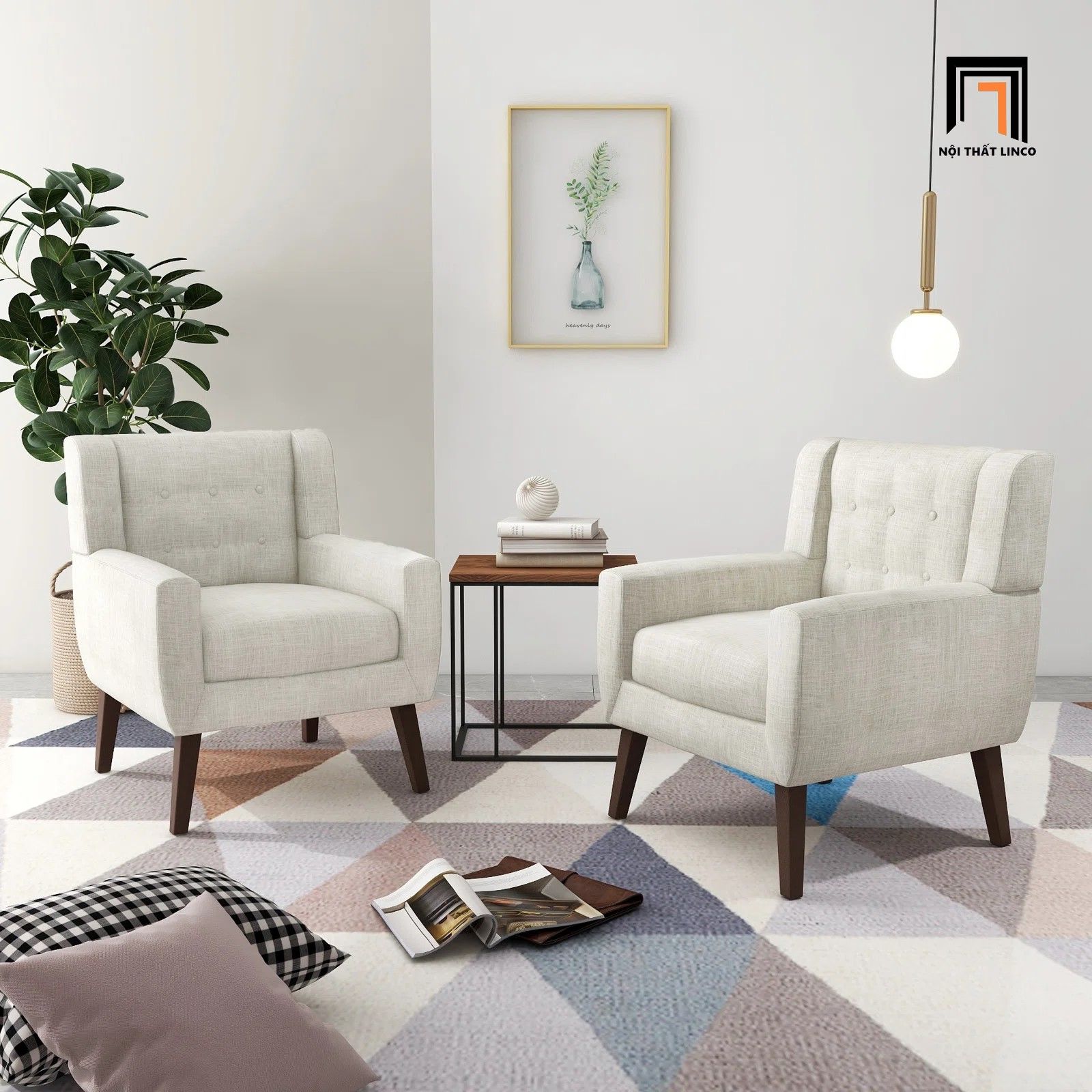 Ghế sofa đơn màu xanh đậm DT96 Uixe cho gia đình vải nỉ bố