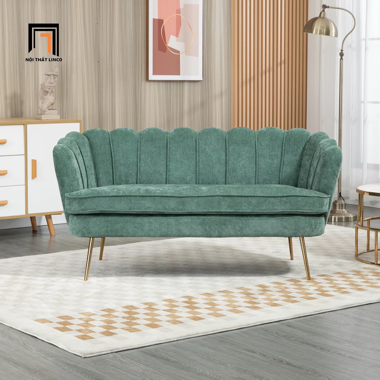 Sofa văng cong sang trọng BT236 Mercer 1m8 cho shop tiệm