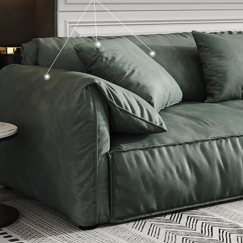 Bộ ghế sofa văn phòng cao cấp KT80 Mariubo da giả xanh lá