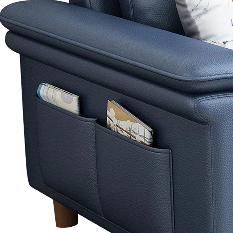 Ghế sofa băng dài 2m1 BT338 Bawati xanh dương da giả Pu