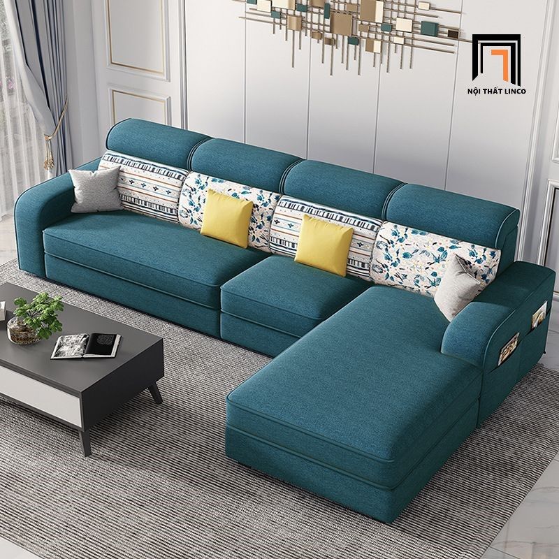 Ghế sofa góc L xám lông chuột GT181 Tunica 2m8 x 1m6 giá rẻ