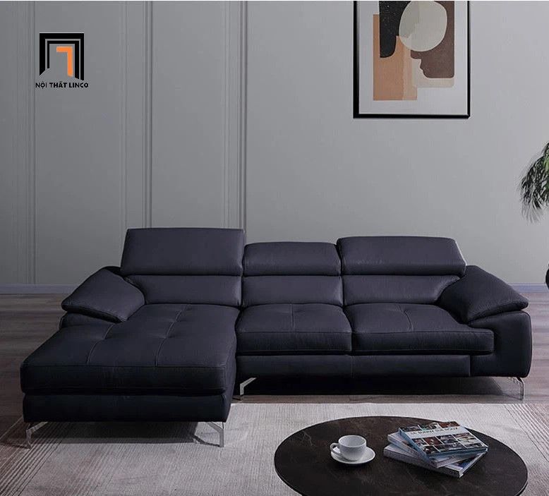 Bộ ghế sofa góc L cao cấp GT244 Trivoli 2m5 x 1m6 da giả nâu