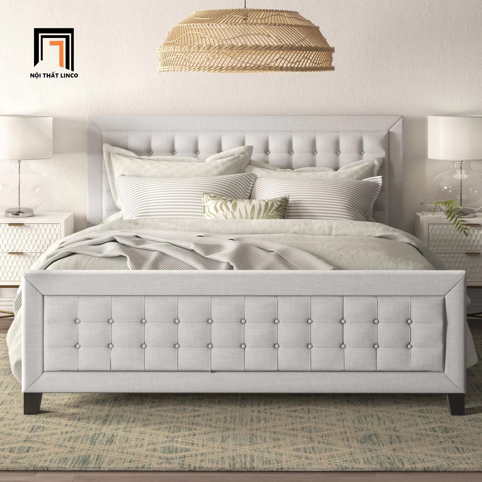 Giường ngủ 1m6 x 2m cao cấp GN25 Kaster phòng ngủ đẹp