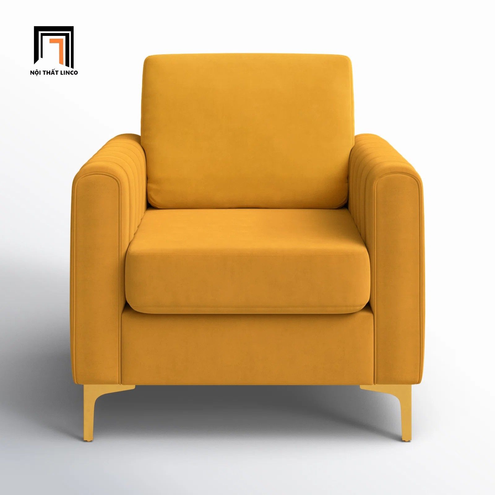 Ghế sofa đơn màu vàng chanh DT103 Cedar trang trí shop tiệm