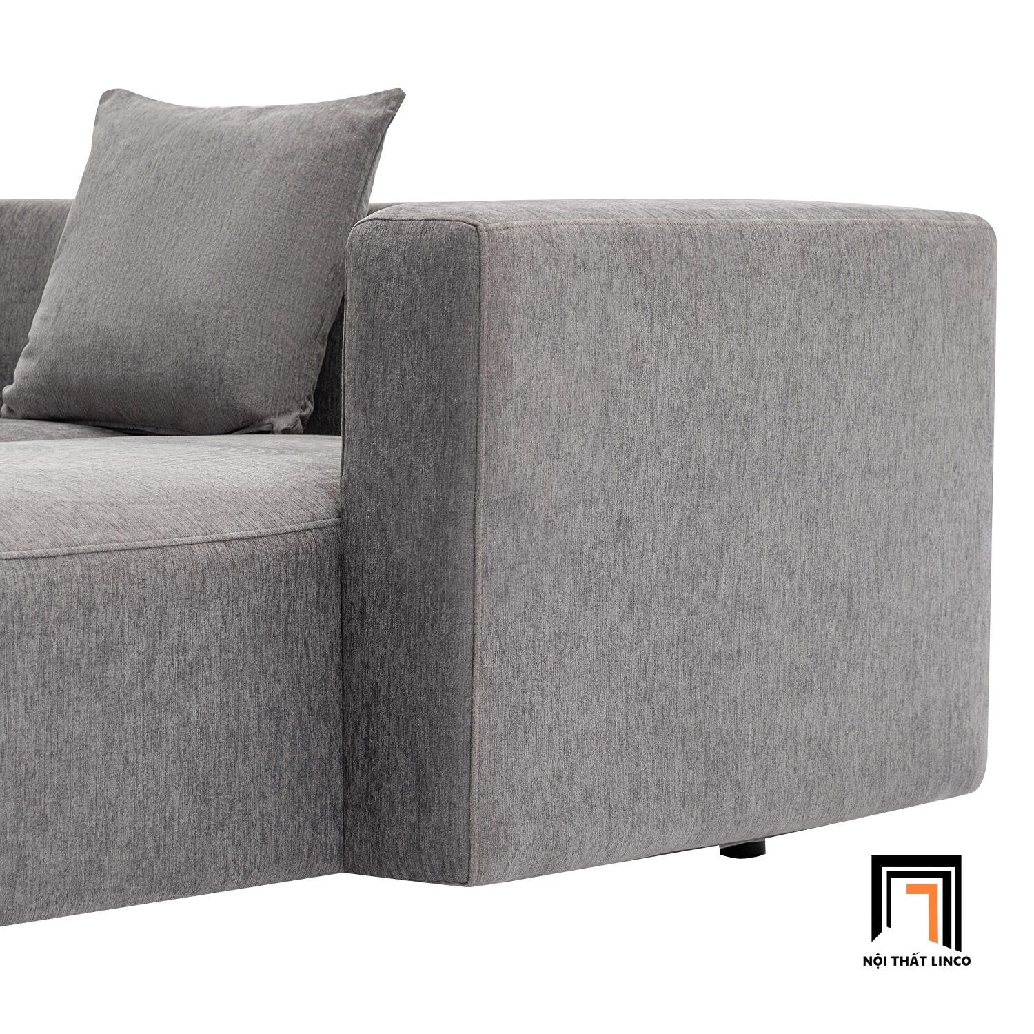Bộ ghế sofa góc L GT60 Woodon 2m8 x 1m6 xám lông chuột
