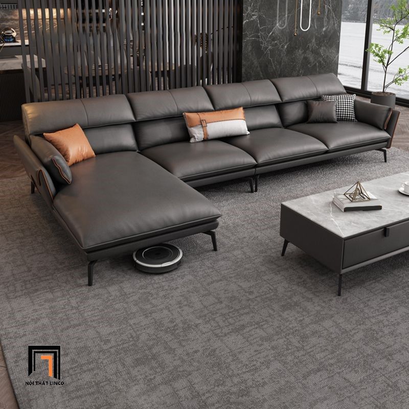 Ghế sofa góc chữ L hiện đại GT220 Elsin 3m x 1m6 da giả Pu