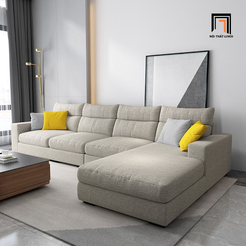 Bộ ghế sofa nệm góc L 3m x 1m6 GT196 Elviso vải nỉ sang trọng