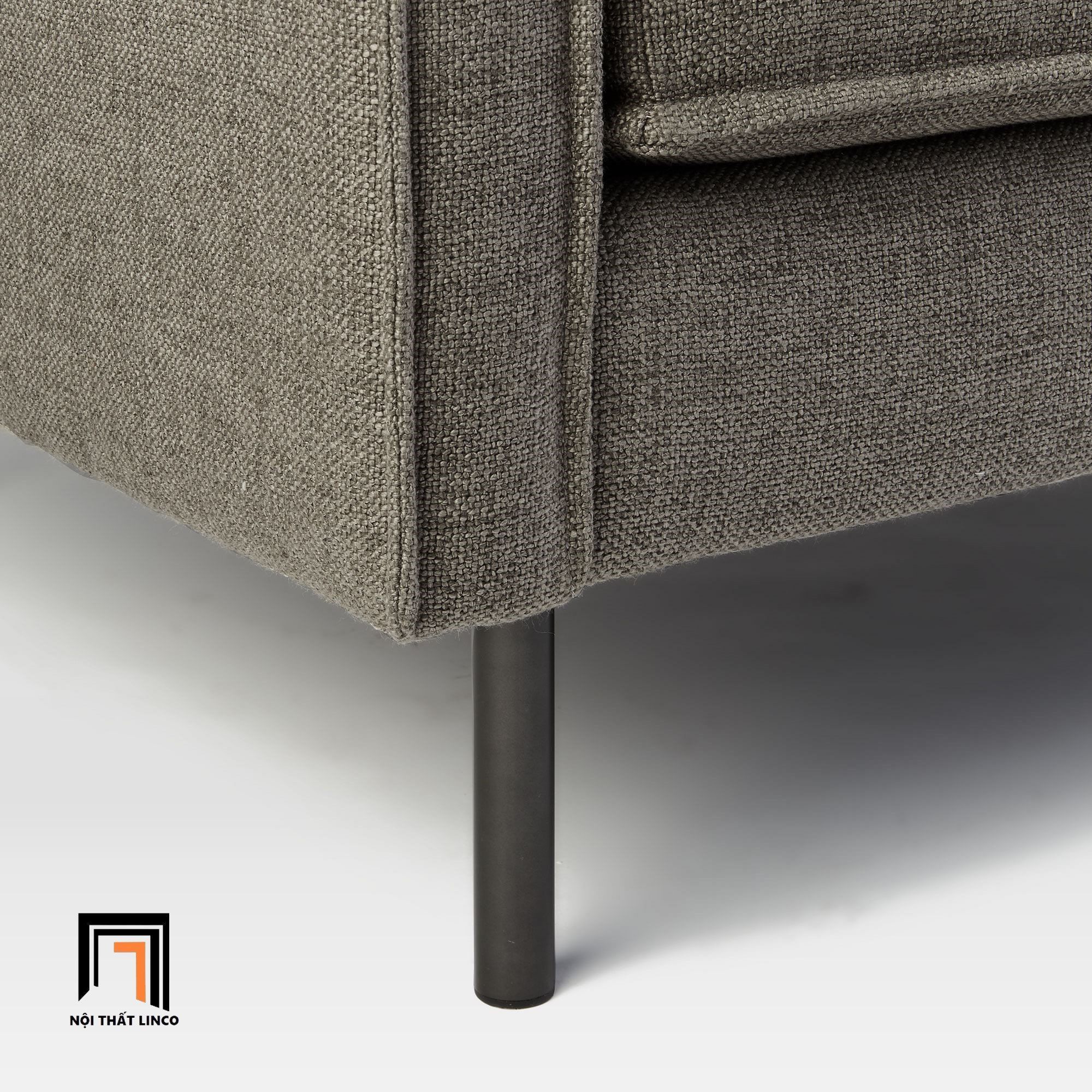 Ghế sofa băng bọc nỉ 2m BT123 Axel cho căn hộ xám lông chuột