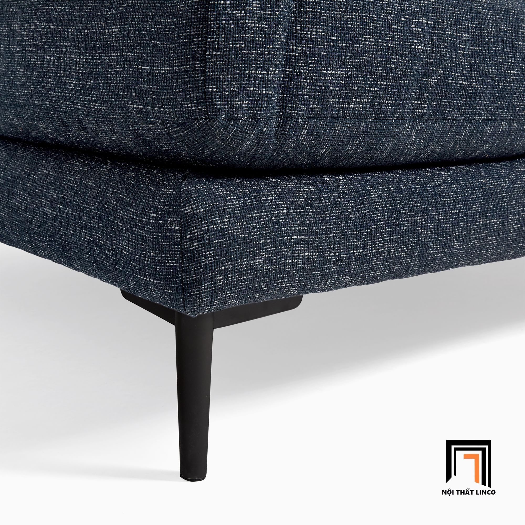 Bộ ghế sofa góc giá rẻ 2m4 x 1m6 GT134 Harper vải nỉ xanh than