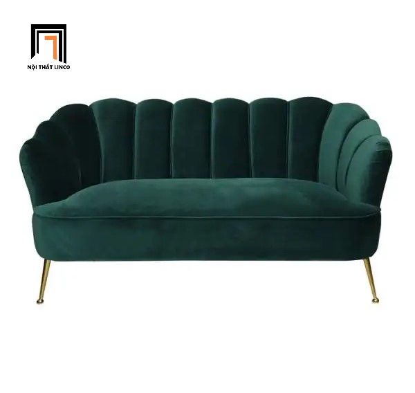 Ghế sofa băng cong xinh xắn BT86 Sans 2m2 màu xanh lá