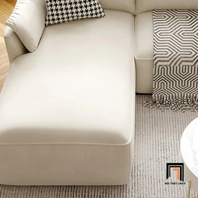 Bộ ghế sofa góc chữ L trắng kem GT144 Bowee 2m9 x 1m6