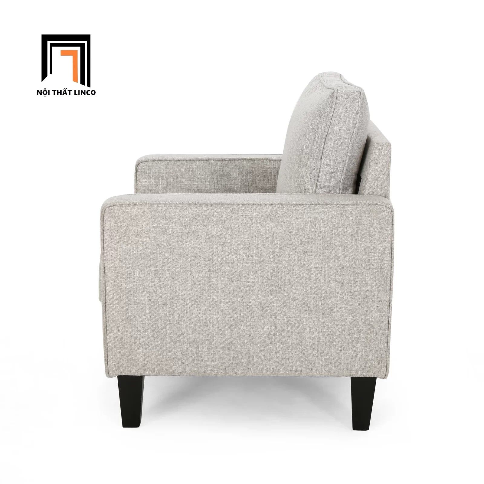 Ghế sofa đơn 1 chỗ ngồi DT9 Ballentine màu xám trắng vải nỉ