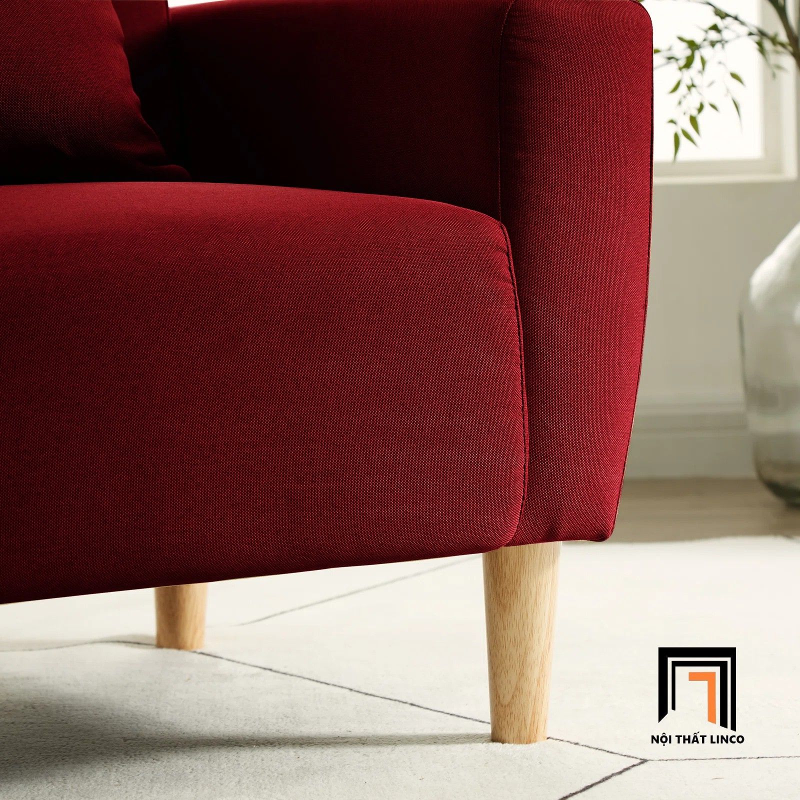 Ghế sofa đơn cho phòng nhỏ DT2 Zaro giá rẻ màu đỏ đô