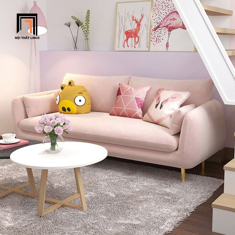 Ghế sofa văng cong đẹp dài 1m9 BT284 Maruata vải nhung giá rẻ