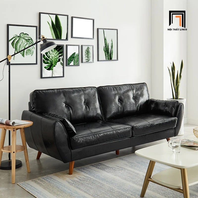 Ghế sofa đơn 1 người màu xanh than DT77 Rothry bọc da giả