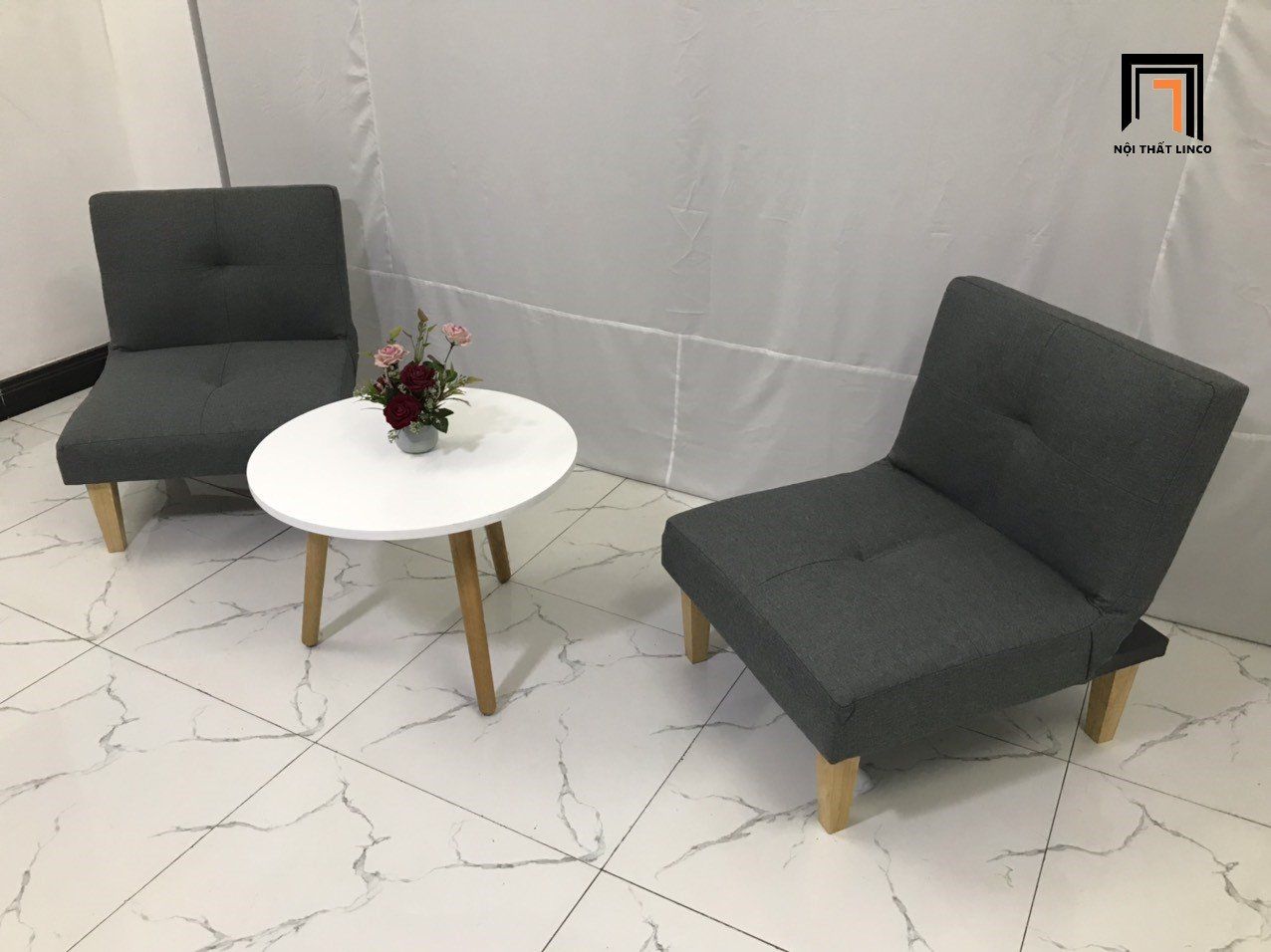 Ghế sofa bed đơn NS01 màu xám đen giá rẻ