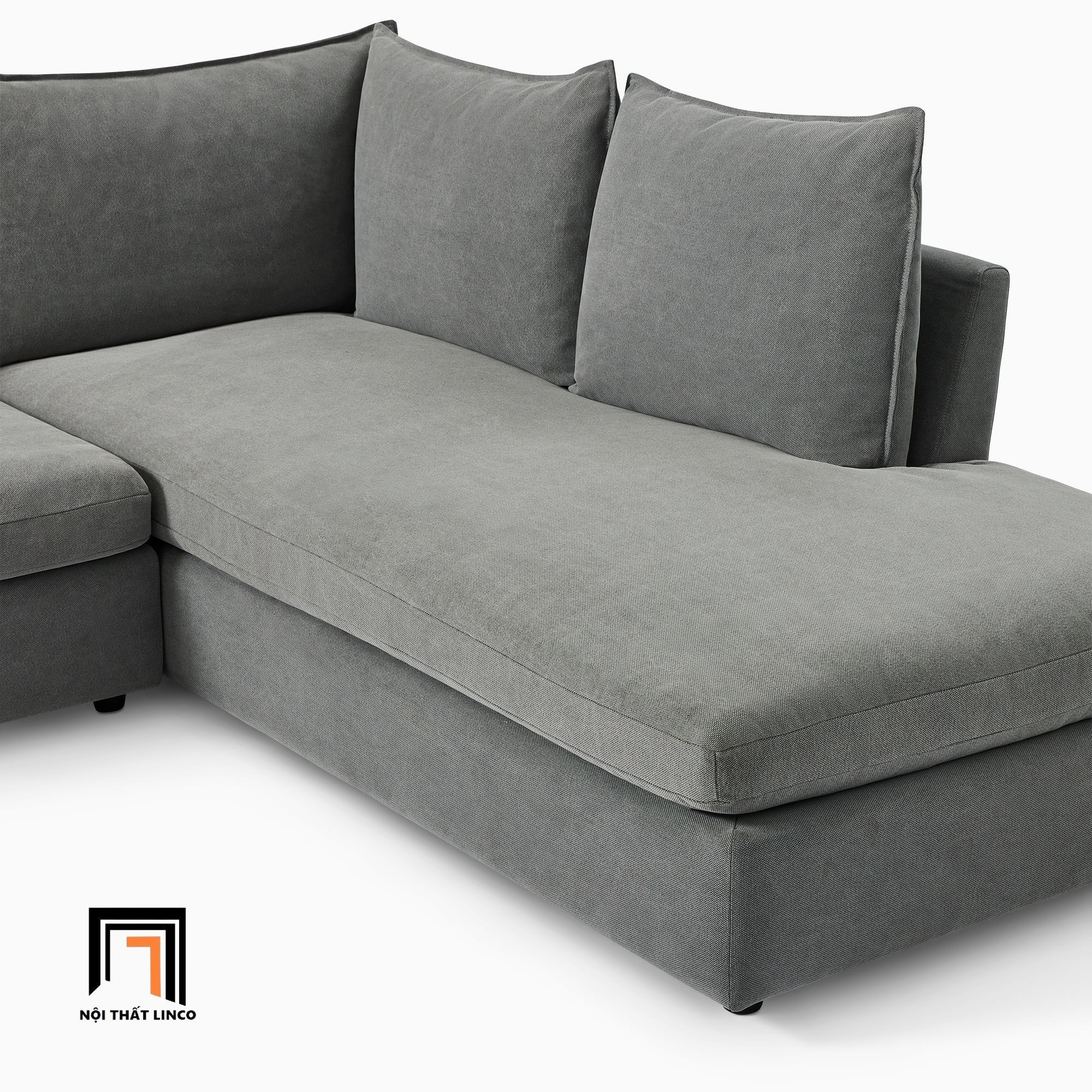 Bộ ghế sofa góc gia đình GT78 Easton 2m2 x 1m8 xám lông chuột