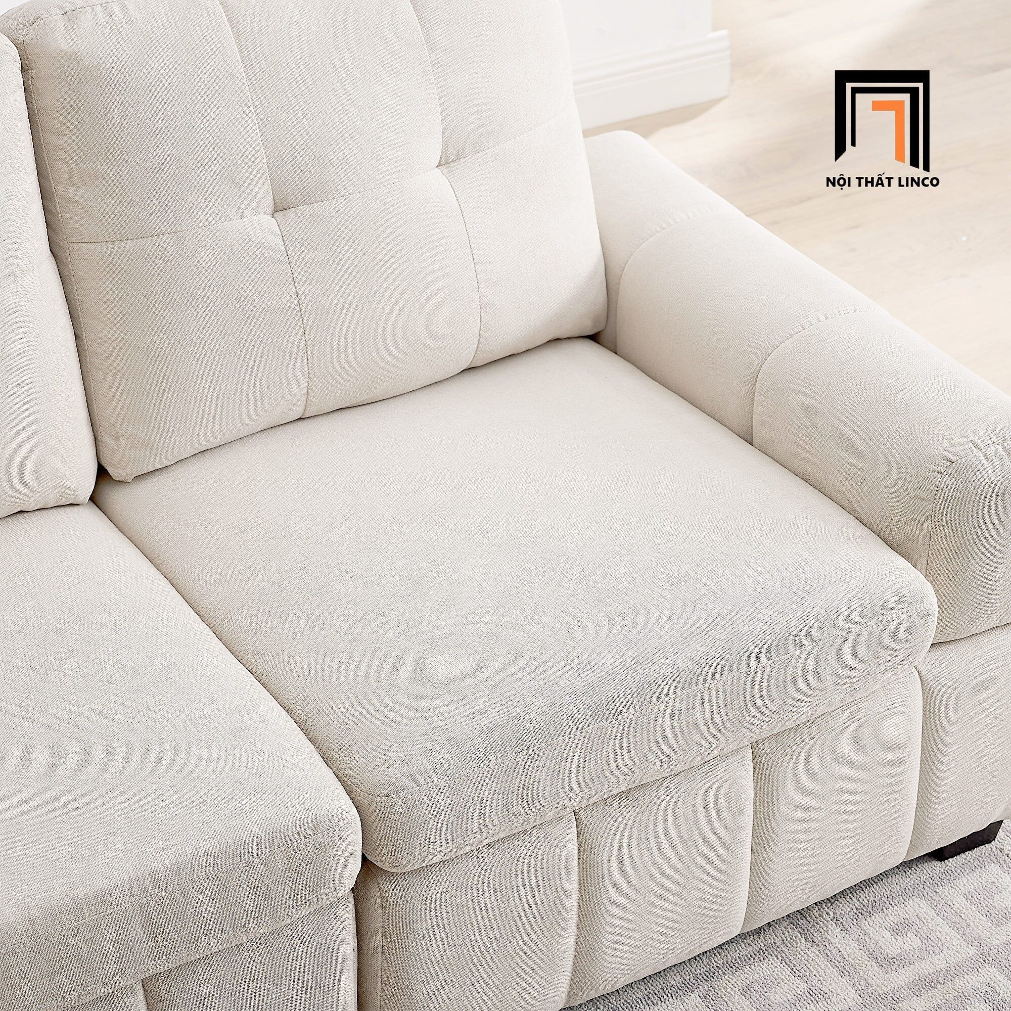 Ghế sofa băng vải nỉ trắng kem BT106 Beige cho gia đình