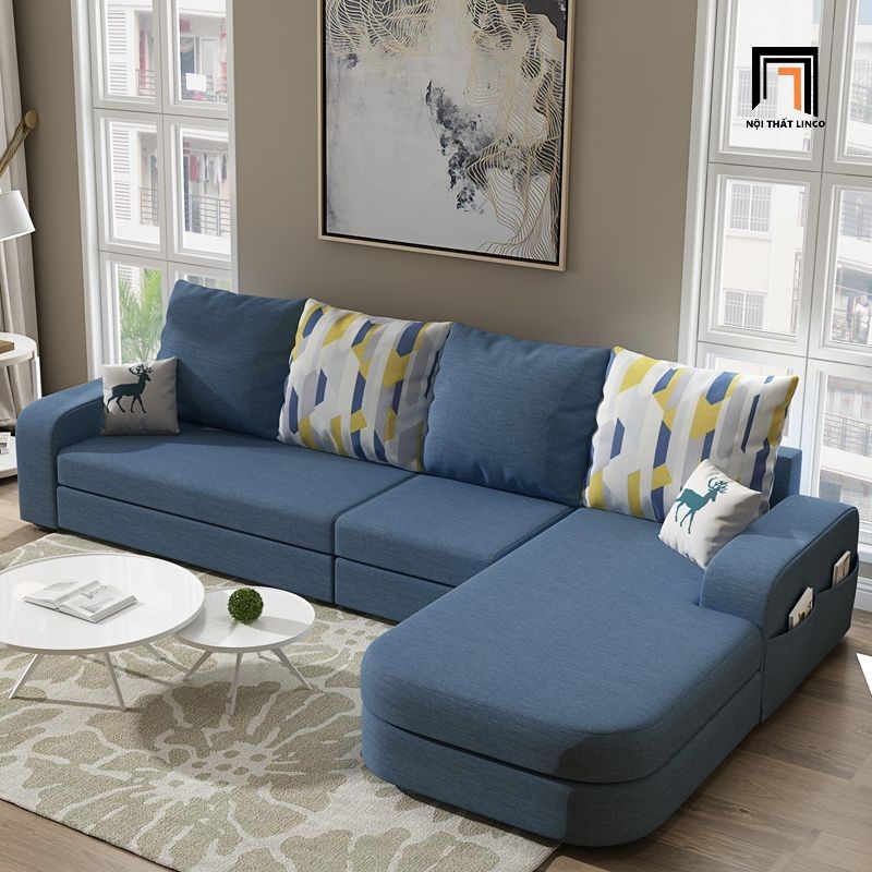 Bộ ghế sofa góc chữ L 2m8 x 1m6 GT122 Narod vải nỉ giá rẻ