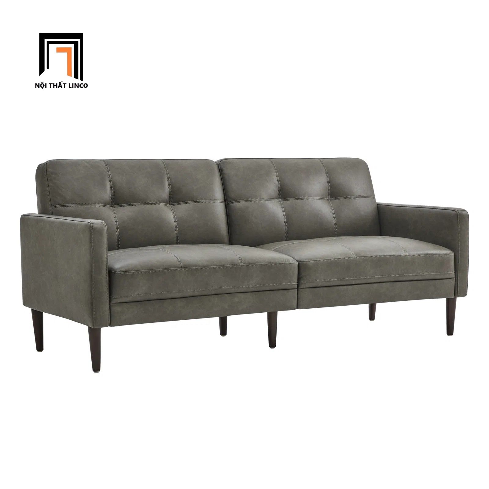 Ghế sofa giường nằm thông minh GB108 Bharati 1m9 da xám đậm
