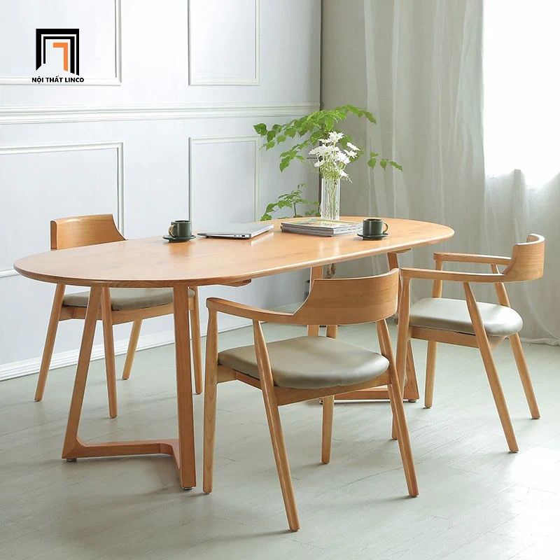 Set bàn ăn hình oval sang trọng 25-KH6-G32-B92Oval 6 ghế